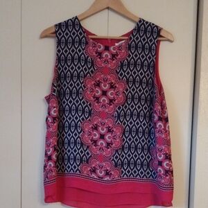 Rose & Olive Blue Blouse with Sleeveless Design